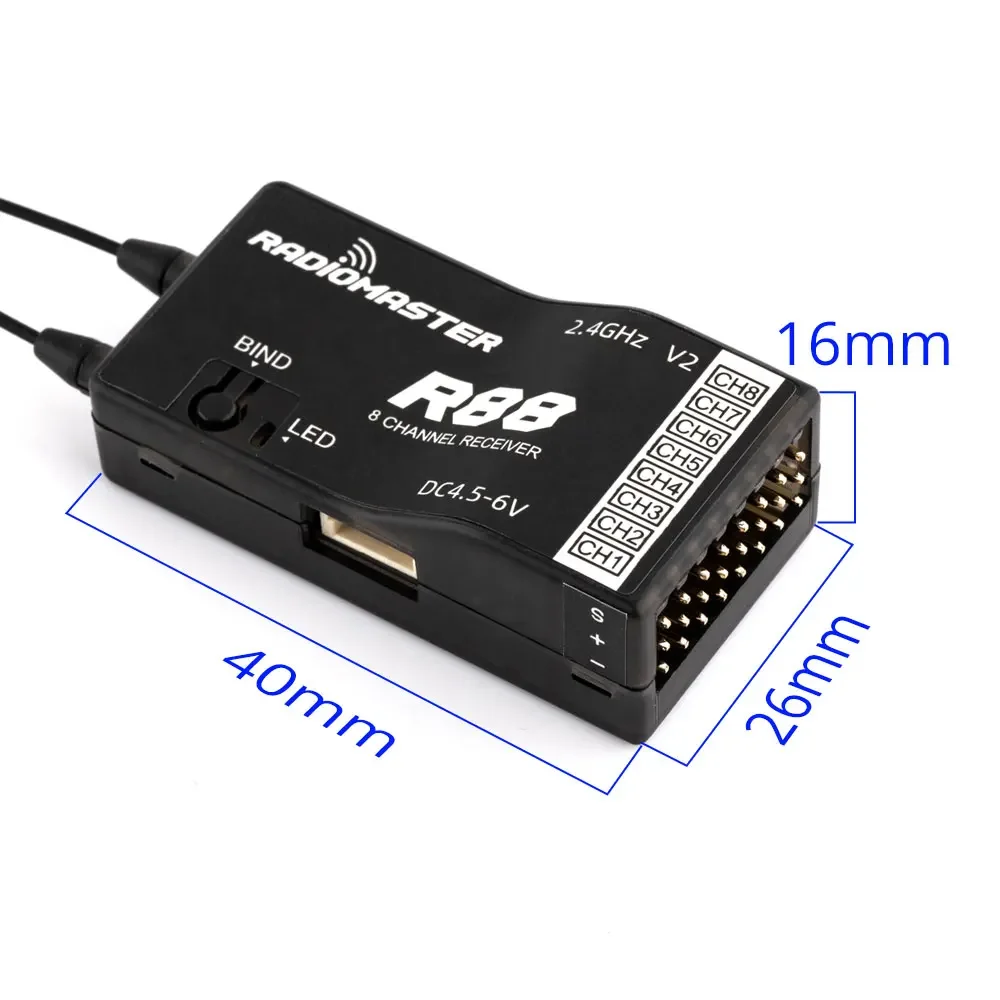 Receiver Sbus 8Ch - RadioMaster R88 V2.0 Frsky D8/D16 Futaba