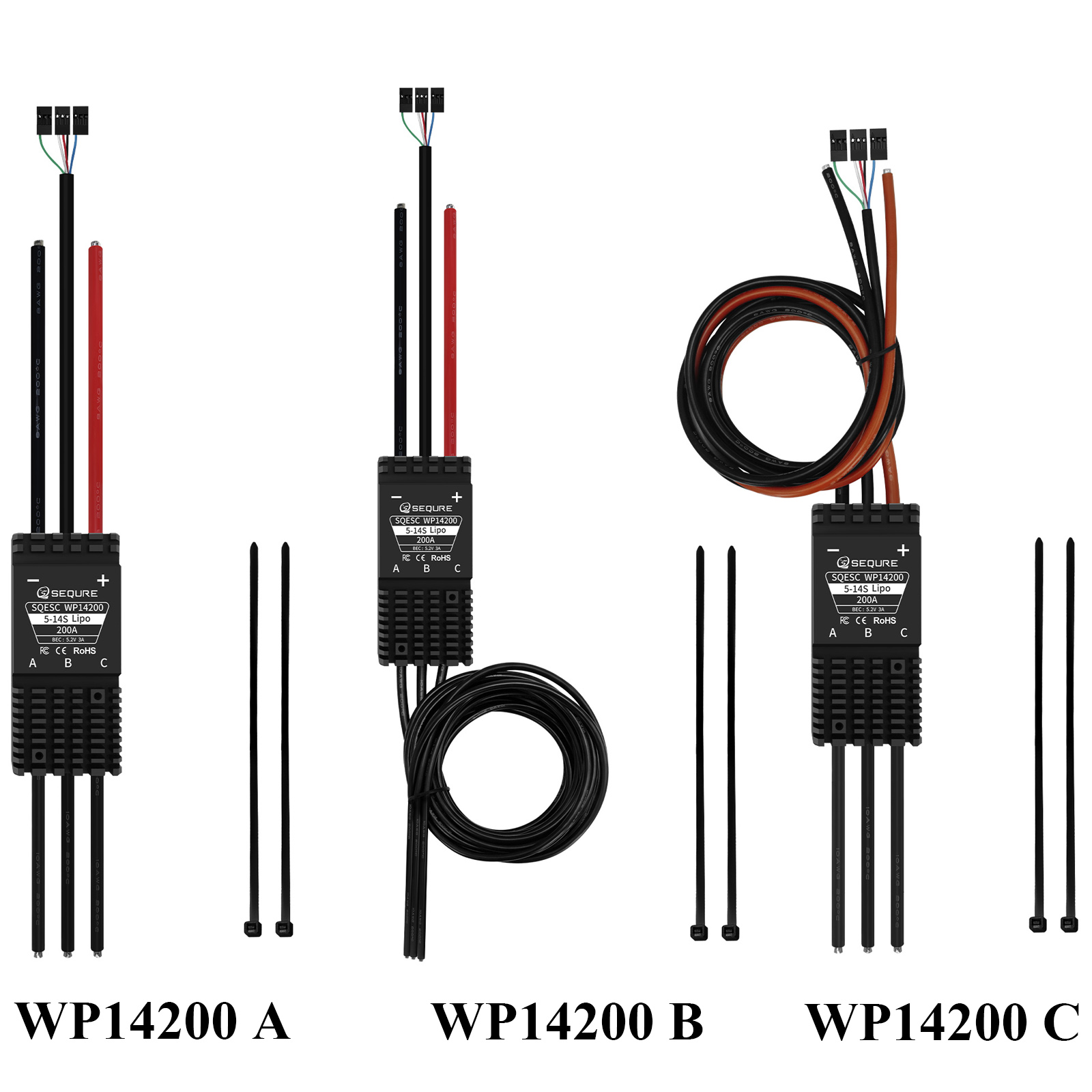 Rc Hobby Wire - SEQURE WP14200 IP68 방수 브러시리스 ESC