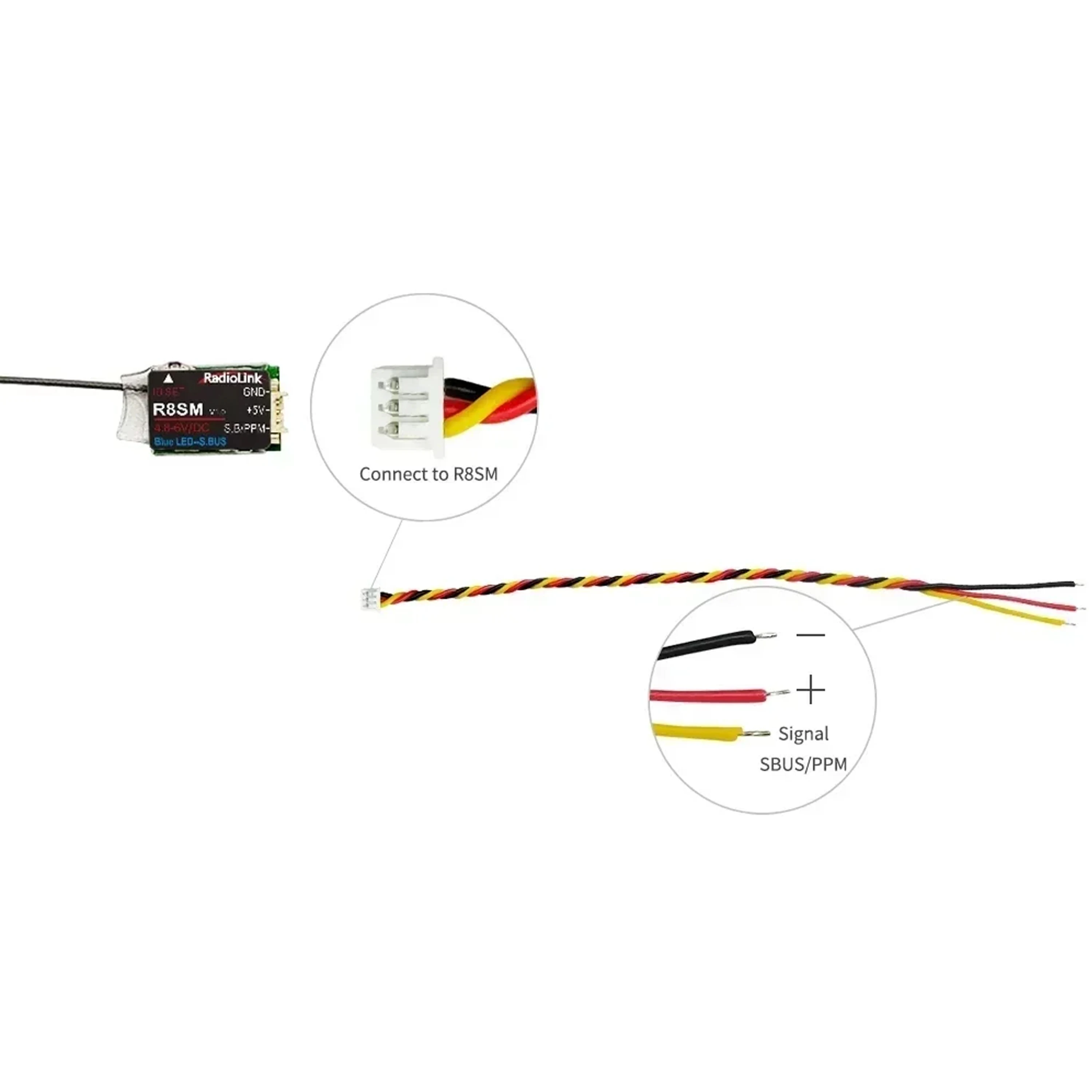 Receiver Sbus 8Ch - Radiolink R8SM 8채널 2.4G 미니 수신기는