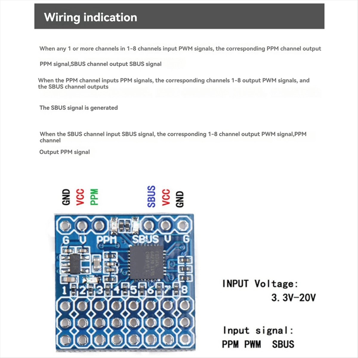 Receiver Sbus 8Ch - PPM PWM SBUS 신호용 A99X SPP-SBUS
