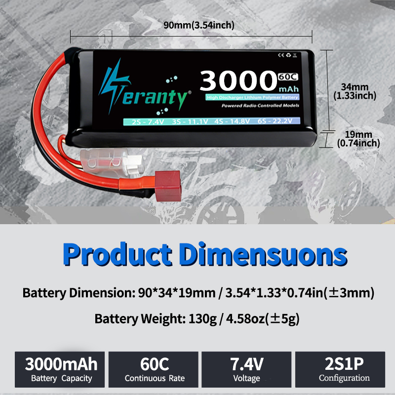 테란티 2S 3000mAh 리포 배터리 7.4V 60C - Rc Hobby Trucks 리뷰 및 가격