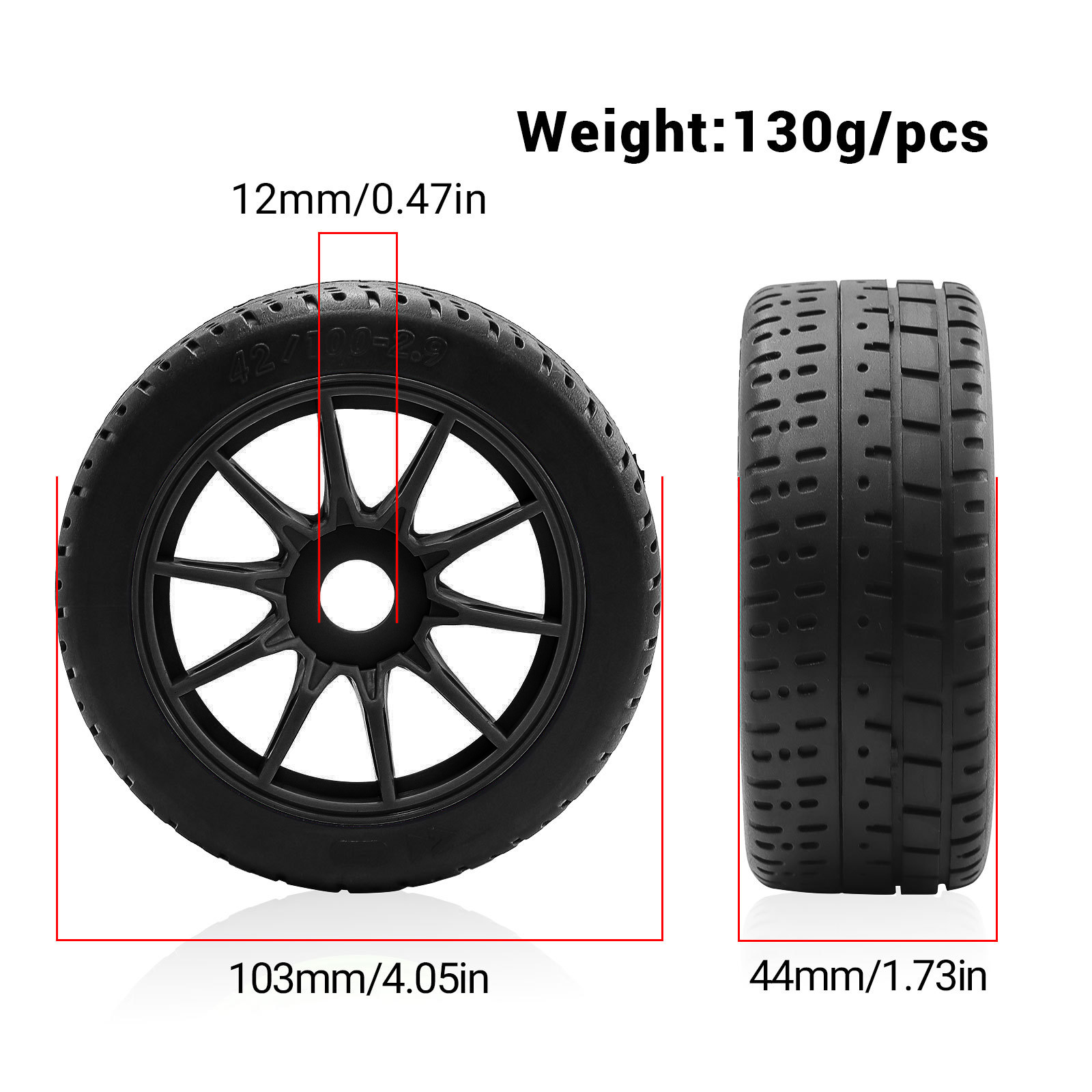 4개 100*44mm RC 휠 림 및 타이어 (17mm - Rc Tire Foam Insert 리뷰 및 가격